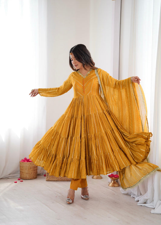 3-piece Premium Ruffle Gown Set