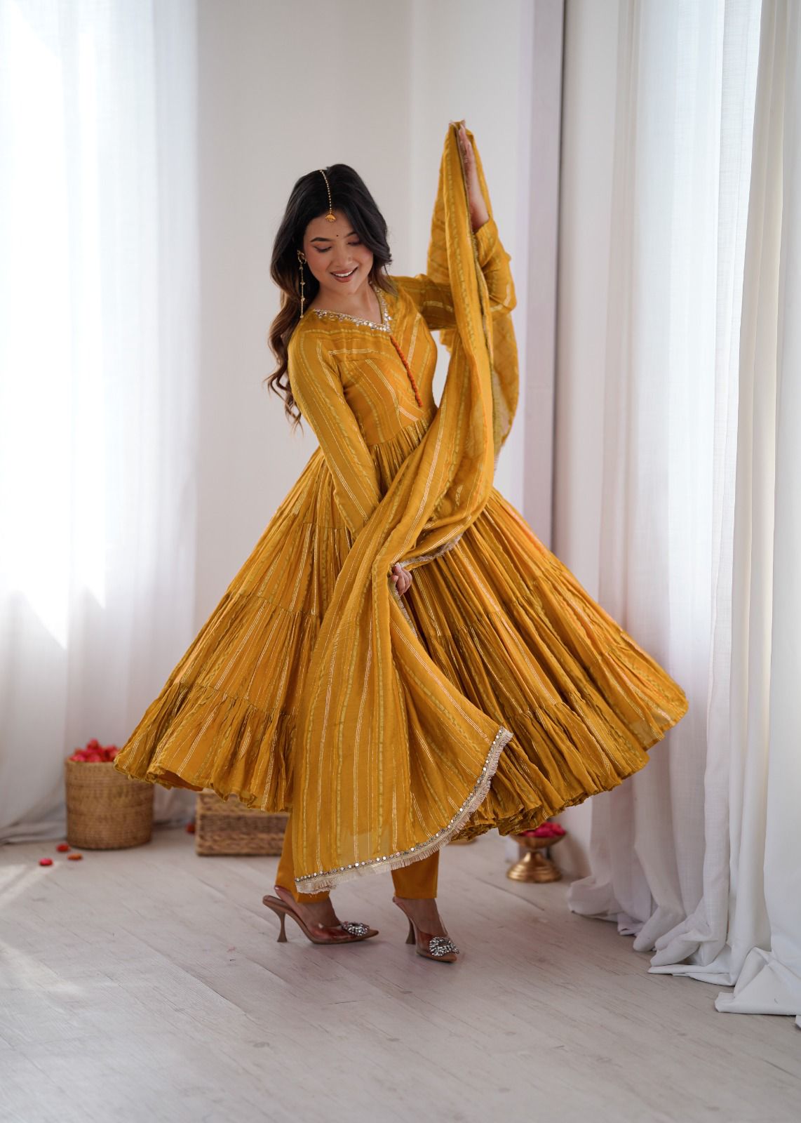 3-piece Premium Ruffle Gown Set