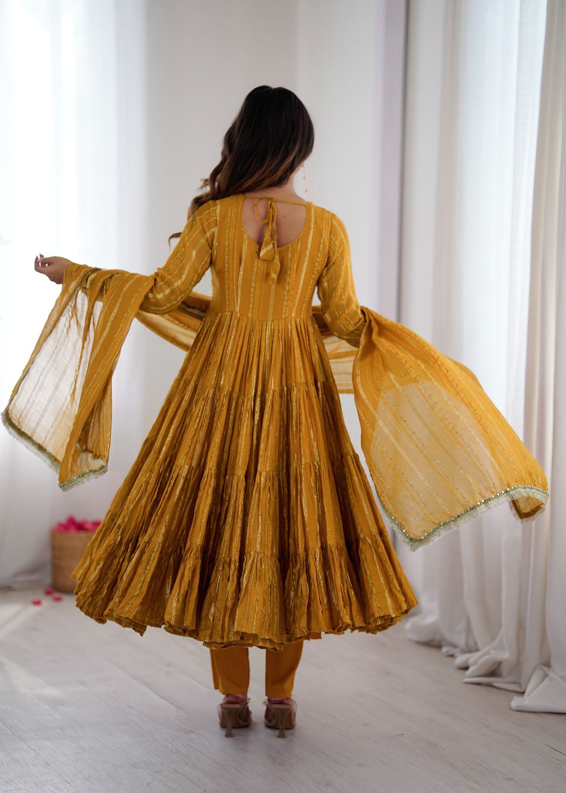 3-piece Premium Ruffle Gown Set