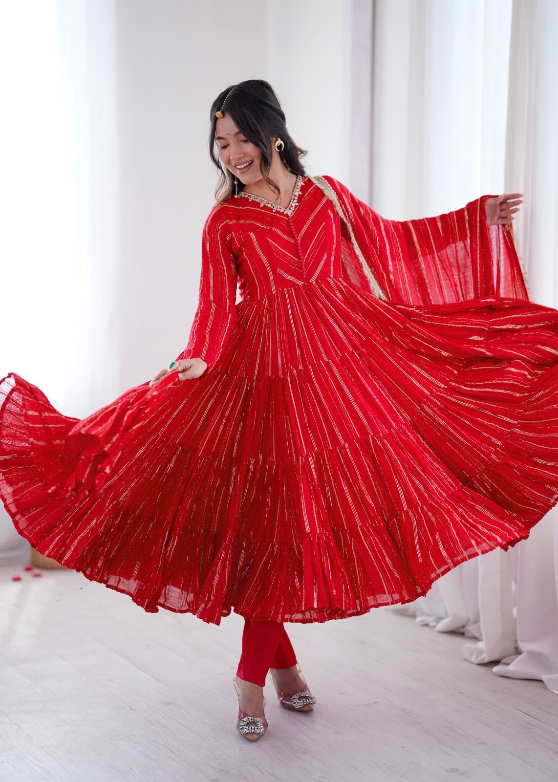 3-piece Premium Ruffle Gown Set