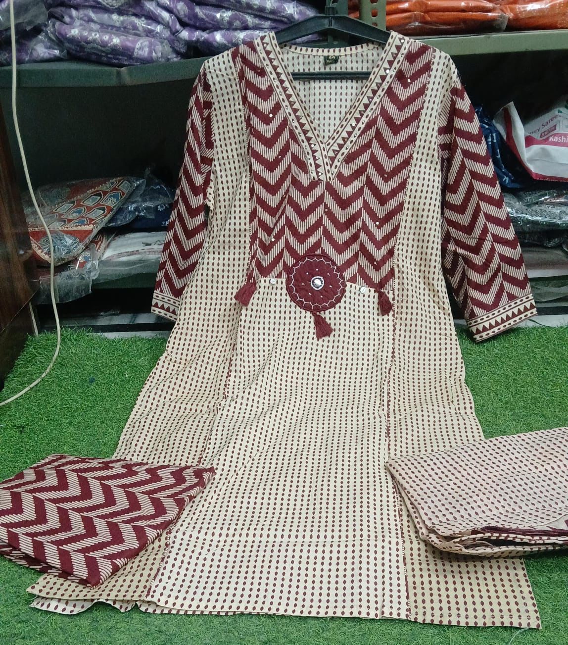 Elegant Trendy Cotton Kurta 3-Piece Set