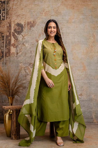 Dori & Codi Cotton Kurta Pant Dupatta Set