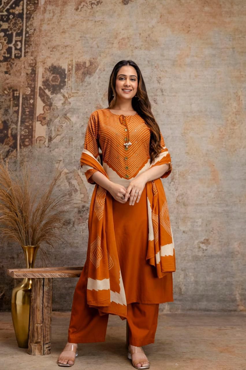 Dori & Codi Cotton Kurta Pant Dupatta Set