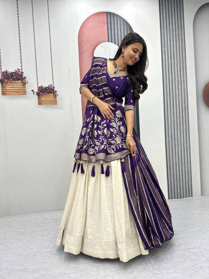 Party Wear Silk Lehenga Saree