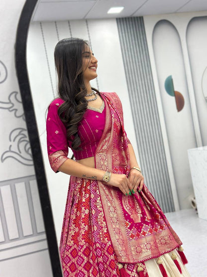 Party Wear Silk Lehenga Saree