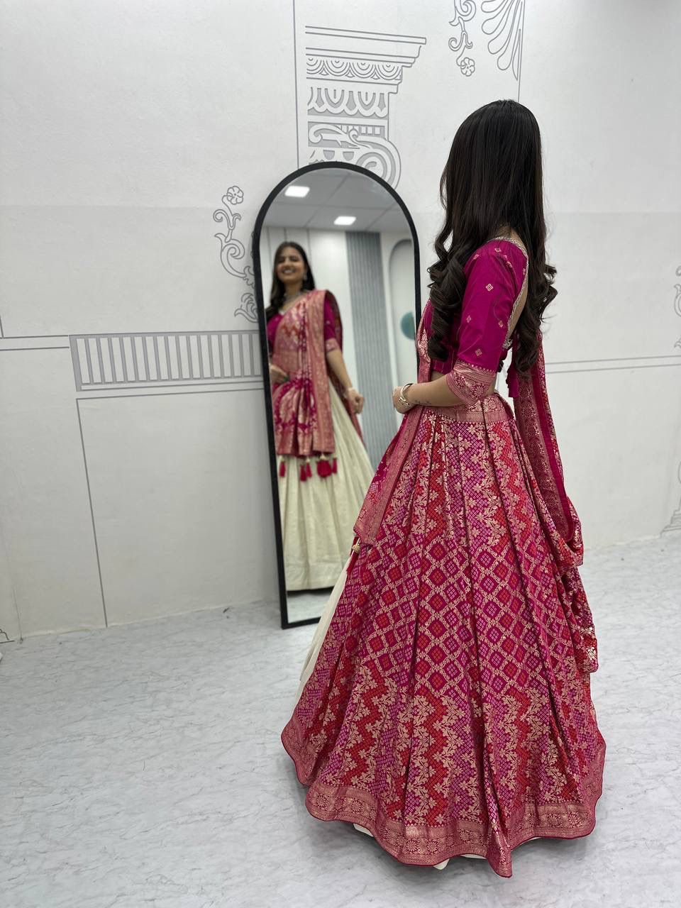 Party Wear Silk Lehenga Saree