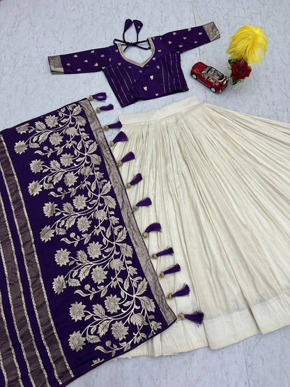 Party Wear Silk Lehenga Saree
