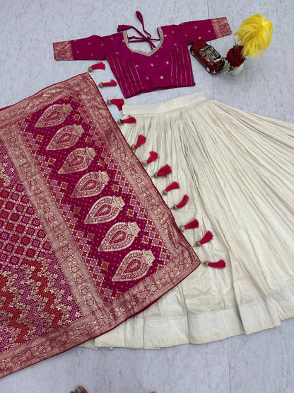 Party Wear Silk Lehenga Saree