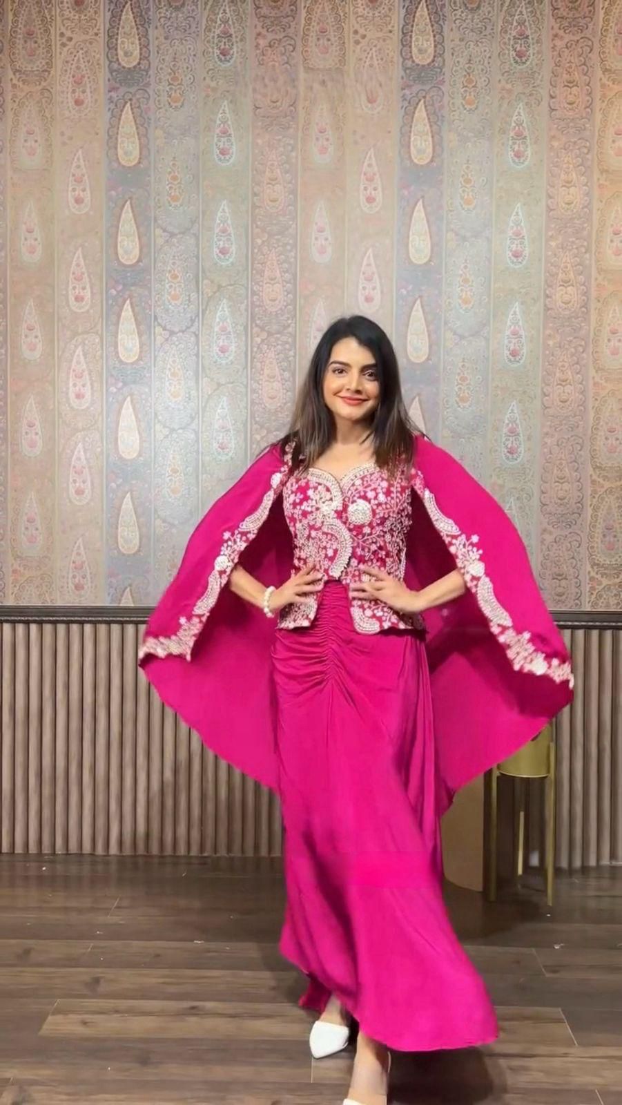 Party Wear Jacket Plazzo Set