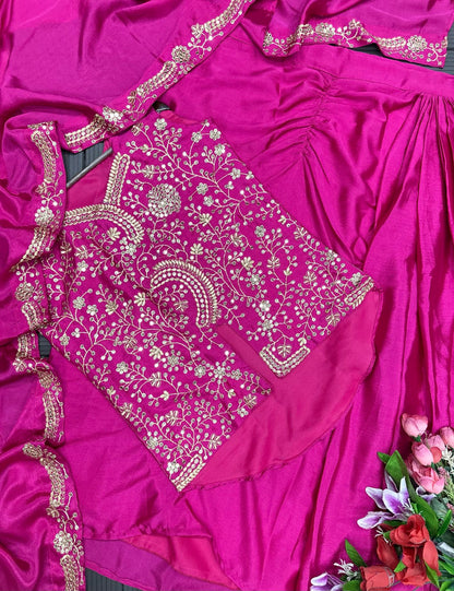 Party Wear Jacket Plazzo Set