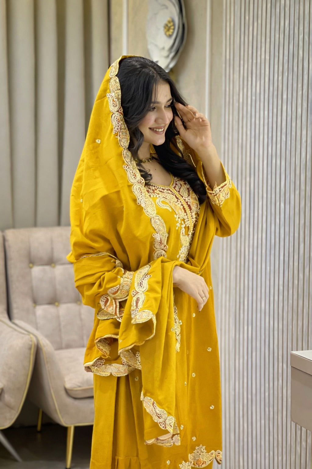 Stunning Designer 3-piece Sharara Set