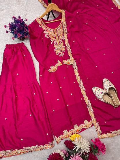 Stunning Designer 3-piece Sharara Set
