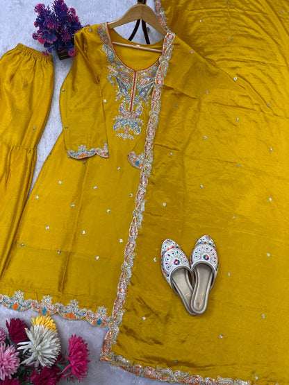 Stunning Designer 3-piece Sharara Set
