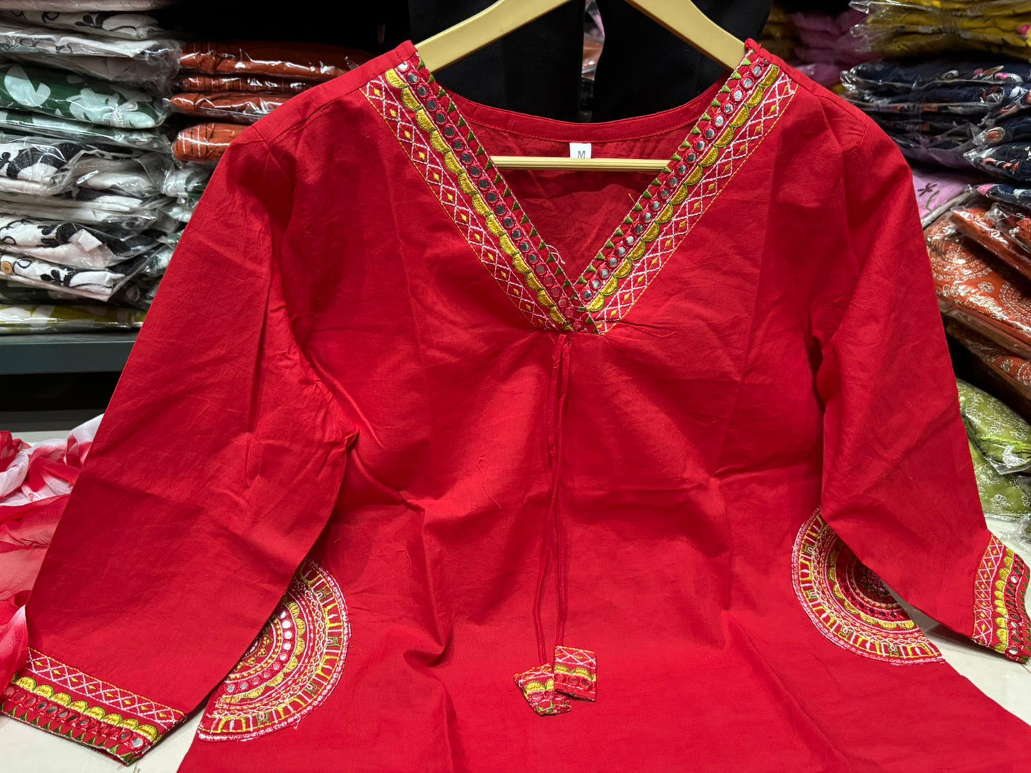 Beautiful Embroidered Cotton Kurta Set