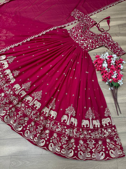 Designer Party Wear Pink Gown Set