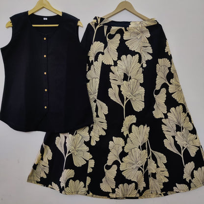 Effortless Cotton Top and Skirt Co-ord Set
