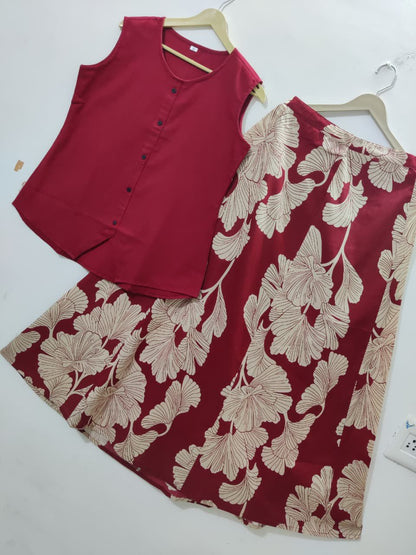 Effortless Cotton Top and Skirt Co-ord Set