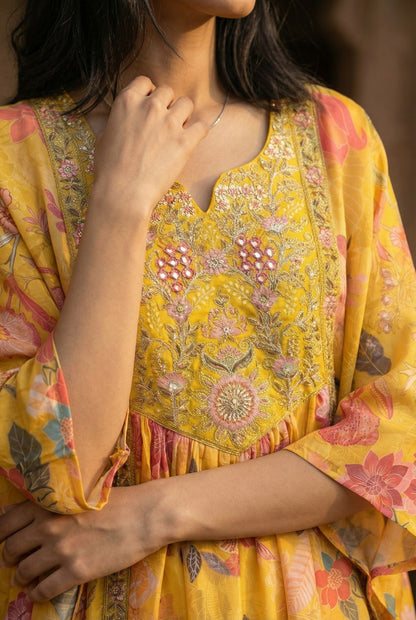 Designer Crepe Kaftan Palazzo Co-ord Set