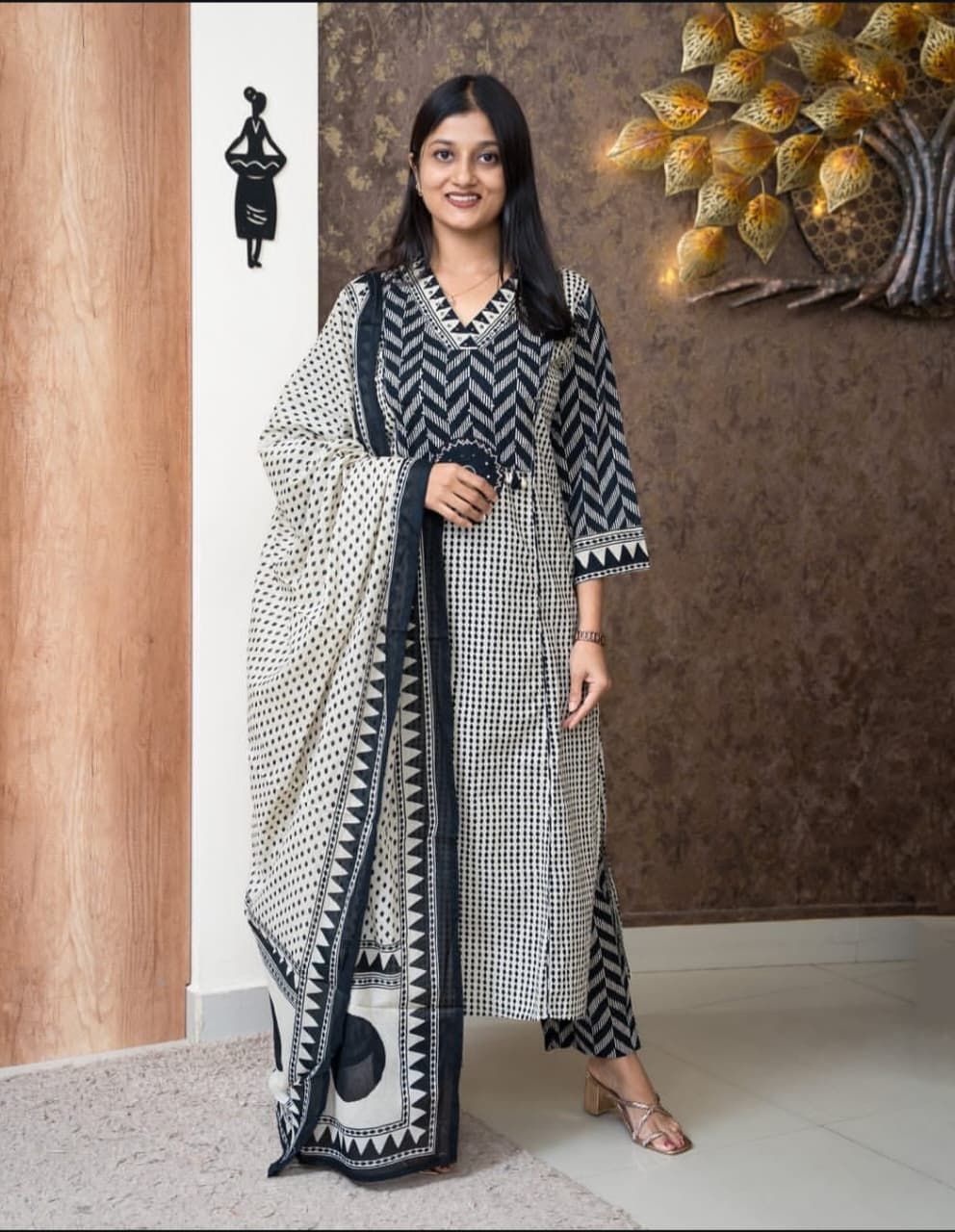Elegant Trendy Cotton Kurta 3-Piece Set