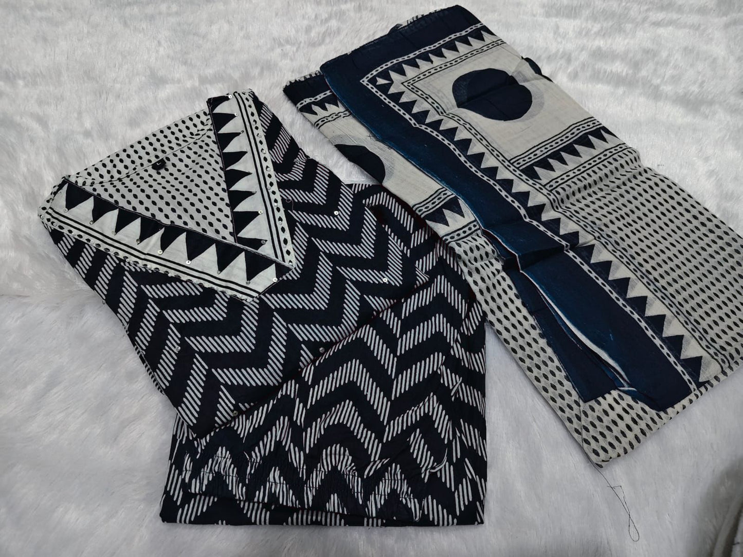 Elegant Trendy Cotton Kurta 3-Piece Set