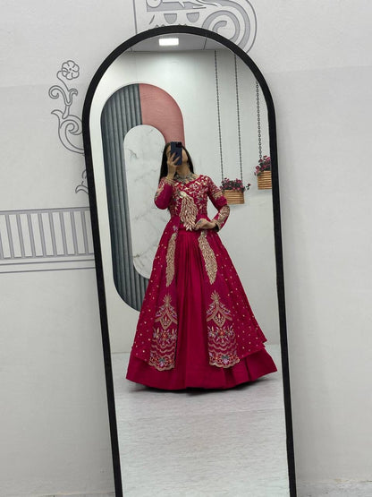 Festival Special Crop Top with Shrug Lehenga Set