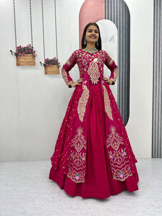 Festival Special Crop Top with Shrug Lehenga Set