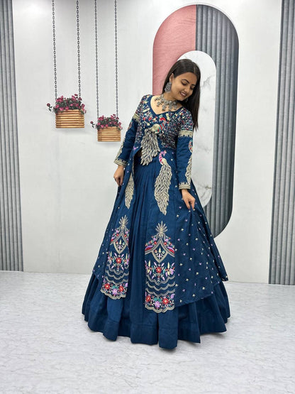 Festival Special Crop Top with Shrug Lehenga Set