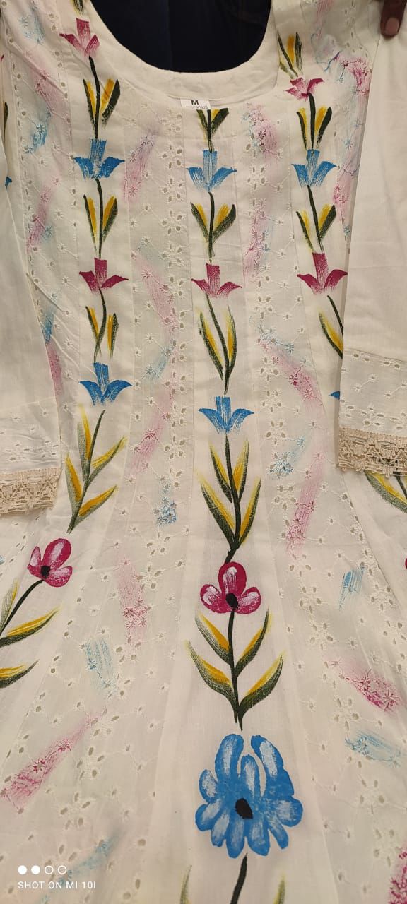 Premium Chikankari Schiffli Anarkali Set