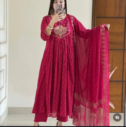 Dreamy Anarkali Angrakha Cotton Kurta Set