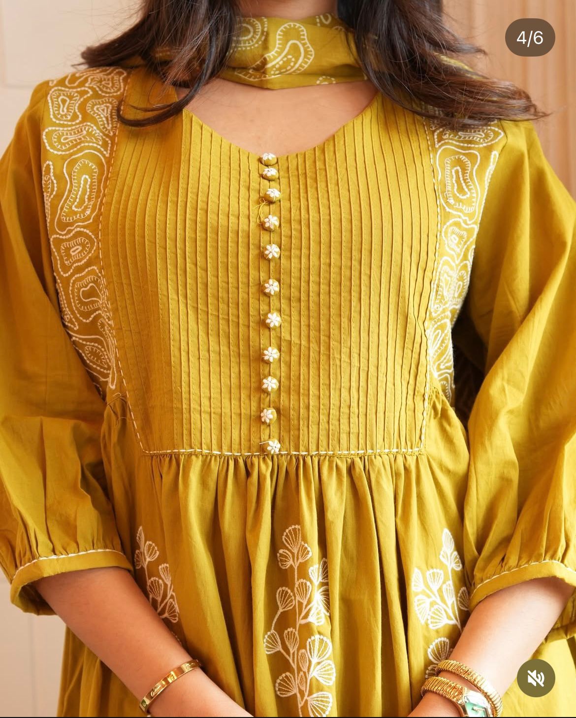Elegant Embroidered  Anarkali Cotton Kurta Set