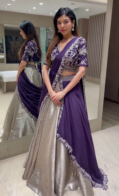 Super Trending Purple Lehenga Choli Set