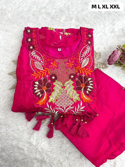 Mojito Silk Pink Kaftaan Co-ord Set