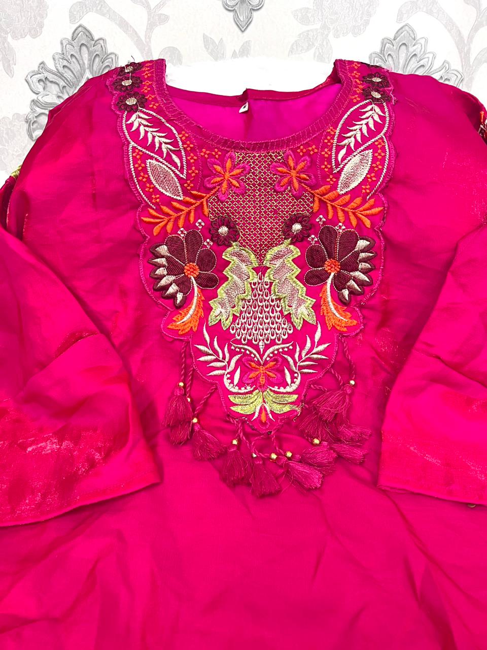 Mojito Silk Pink Kaftaan Co-ord Set