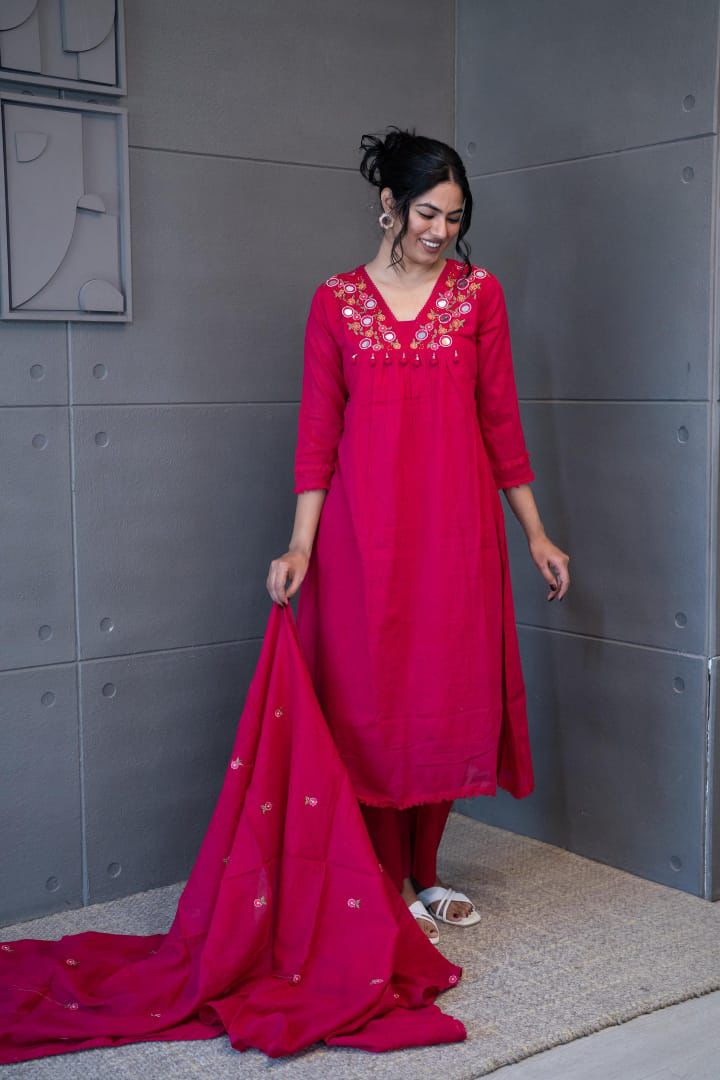 Festival Ready 3-piece Cotton Kurta Set
