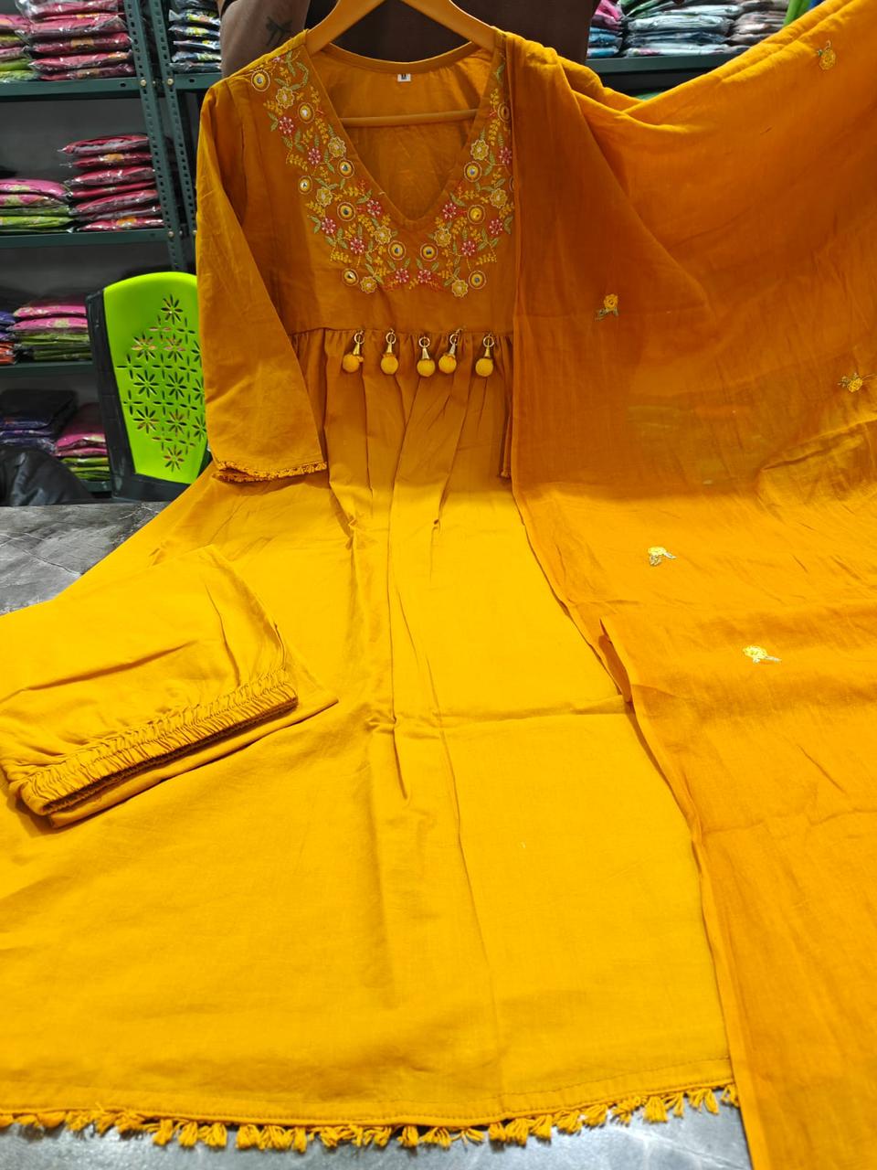 Festival Ready 3-piece Cotton Kurta Set