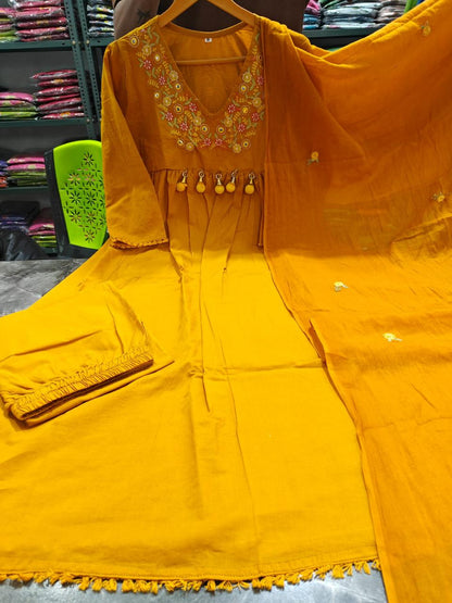 Festival Ready 3-piece Cotton Kurta Set