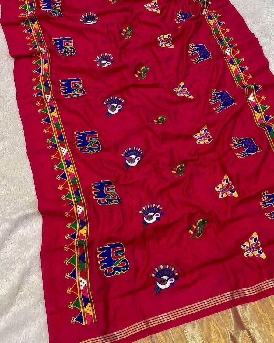 Semi Gajji Ghamti Work Dupatta
