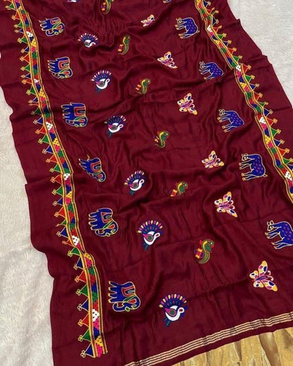 Semi Gajji Ghamti Work Dupatta