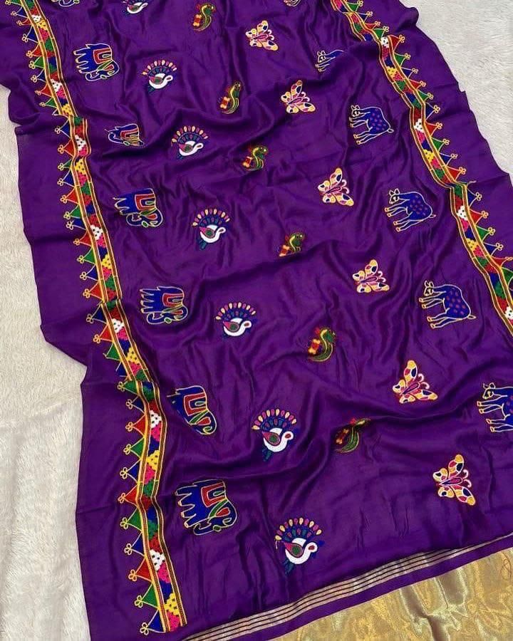 Semi Gajji Ghamti Work Dupatta