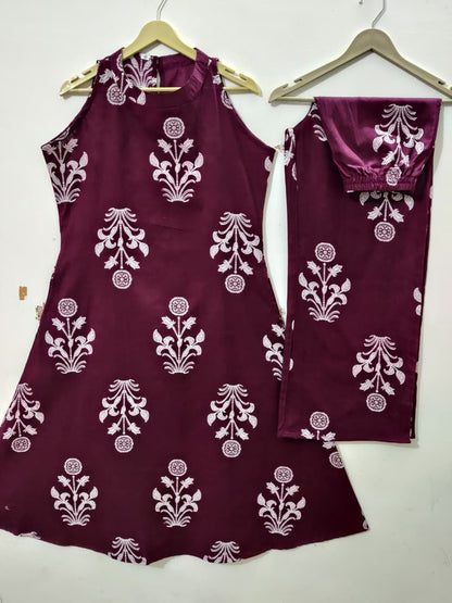 Effortless Purple Cotton Co-ord Set