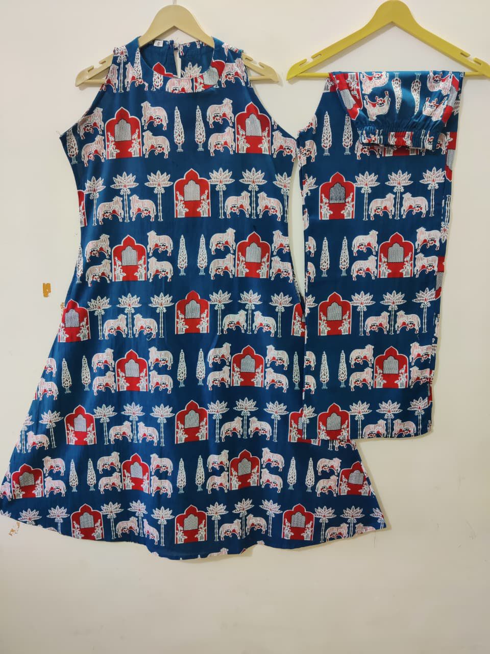 Stylish Halter Neck Printed Cotton Co-ord Set
