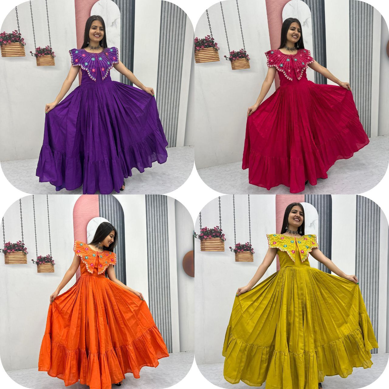 Trending Khatli Work Flared Gown