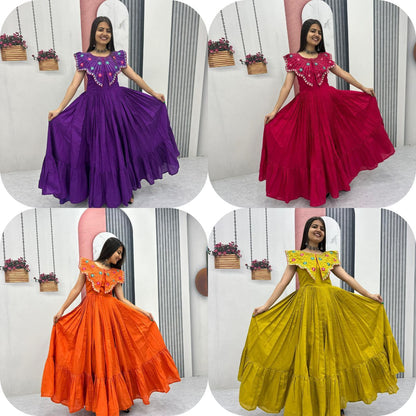Trending Khatli Work Flared Gown