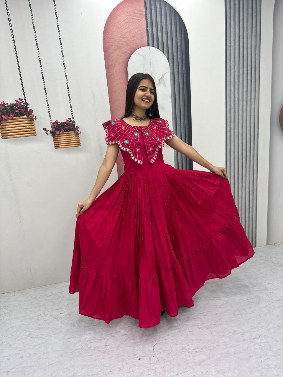 Trending Khatli Work Flared Gown