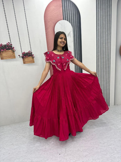 Trending Khatli Work Flared Gown