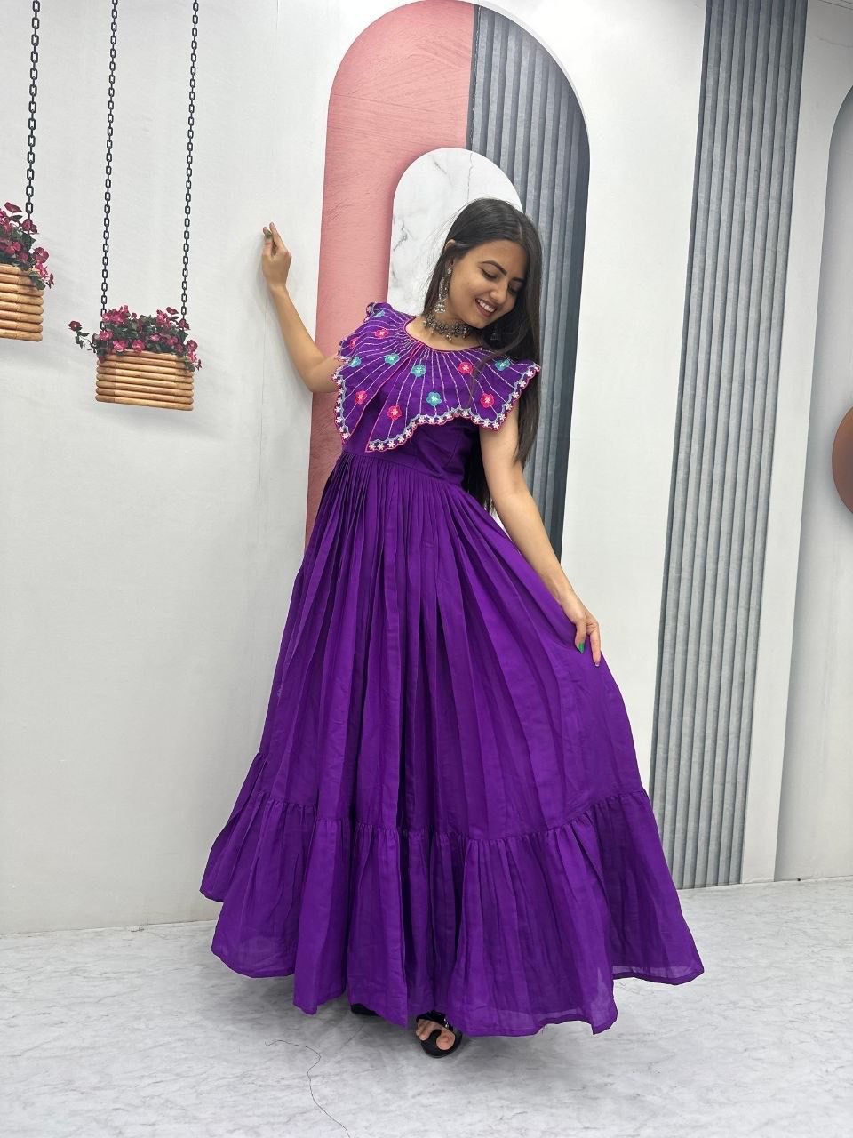 Trending Khatli Work Flared Gown
