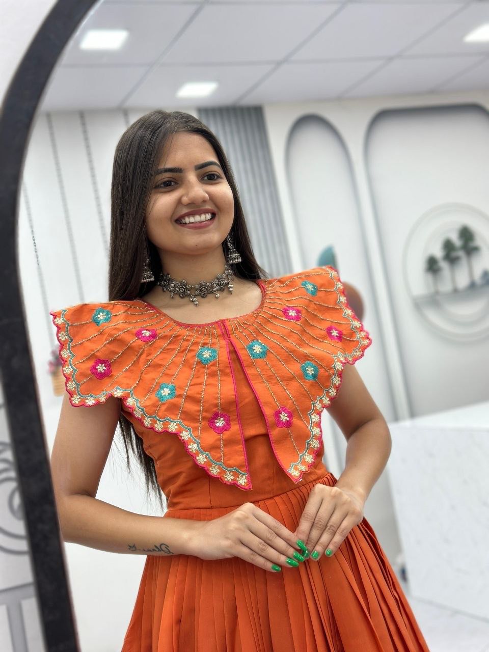 Trending Khatli Work Flared Gown