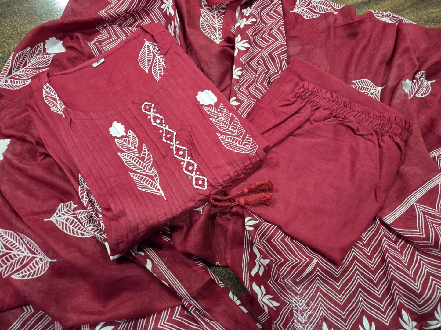Simple Yet Elegant Pintex Cotton Kurta Set