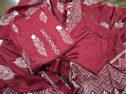Simple Yet Elegant Pintex Cotton Kurta Set