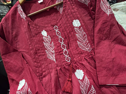 Simple Yet Elegant Pintex Cotton Kurta Set